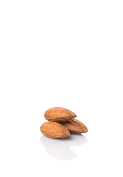 Raw Almond Nut White Background — Stock Photo, Image