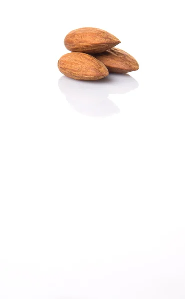 Raw Almond Nut White Background — Stock Photo, Image