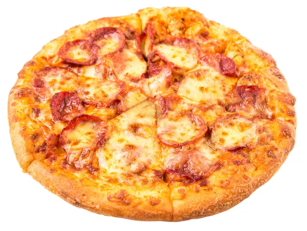 Pizza al salame piccante e formaggio — Foto Stock