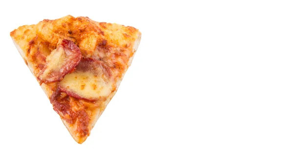 Pepperoni Pizza Queijo Sobre Fundo Branco — Fotografia de Stock