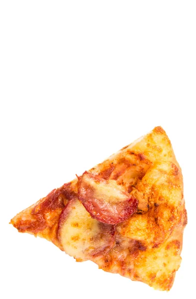 Pfefferoni Und Käsepizza Vor Weißem Hintergrund — Stockfoto