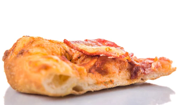 Pizza Pepperoni Queso Sobre Fondo Blanco —  Fotos de Stock