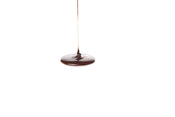 Pouring Chocolate Syrup White Background — Stock Photo, Image
