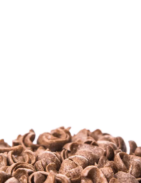 Crujiente Cereal Desayuno Chocolate Sobre Fondo Blanco — Foto de Stock