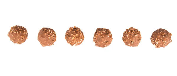 Chocolate Balls Nuts White Background — Stock Photo, Image