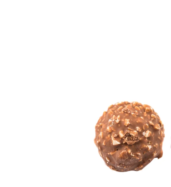 Boules Chocolat Avec Des Noix Sur Fond Blanc — Photo
