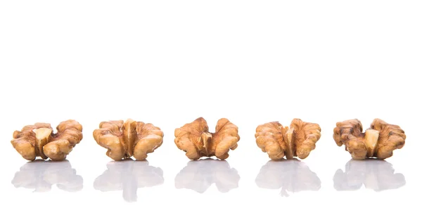Ореховые Орехи Белом Фоне — стоковое фото