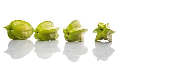 Starfruit Eller Carambola Över Vit Bakgrund — Stockfoto