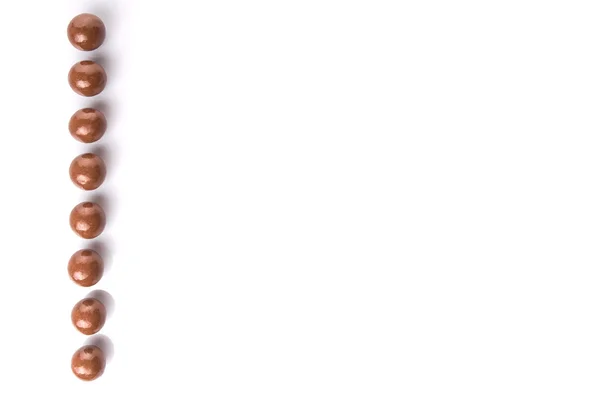 Bolas Chocolate Com Fundo Sobre Branco — Fotografia de Stock
