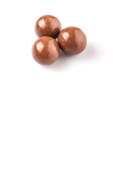 Bola Coklat Dengan Latar Belakang Putih — Stok Foto