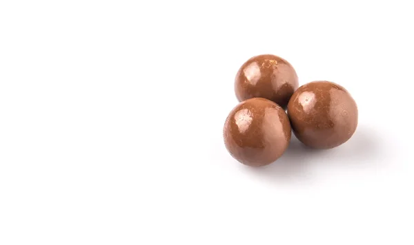 Chokladbollar Med Över Vit Bakgrund — Stockfoto