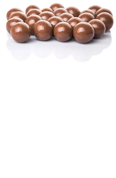 Bolas Chocolate Con Fondo Blanco — Foto de Stock