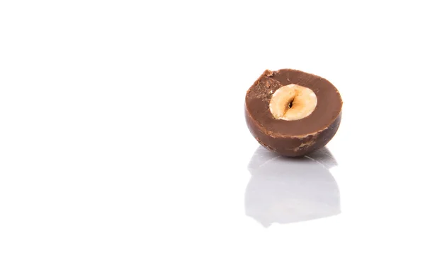 Schokoladenkugeln Mit Überweißem Hintergrund — Stockfoto