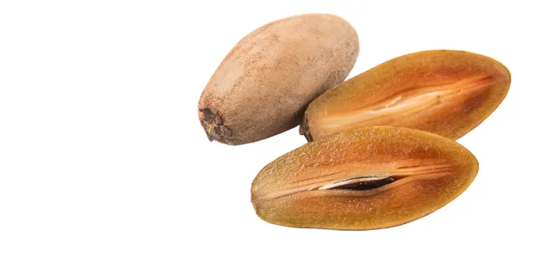 Sapodilla Ciku Frutta Sfondo Bianco — Foto Stock