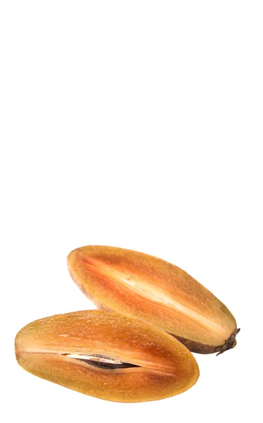 Sapodilla Ciku Frutta Sfondo Bianco — Foto Stock