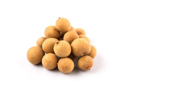 Longan Vruchten Witte Achtergrond — Stockfoto