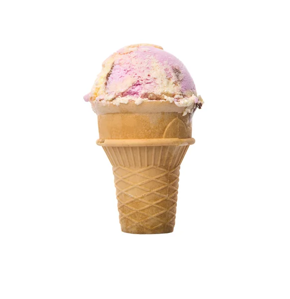 Женщина Подросток Держит Мороженое Вкусом Смеси Чашке Мороженого Конус Белом — стоковое фото
