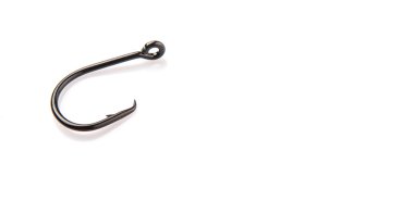 Beyaz arka plan üzerinde balık kancası