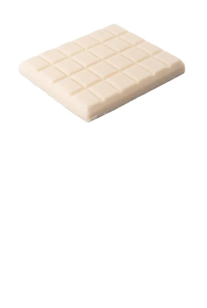 Witte Chocolade Witte Achtergrond — Stockfoto