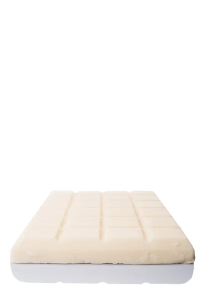 Witte Chocolade Witte Achtergrond — Stockfoto