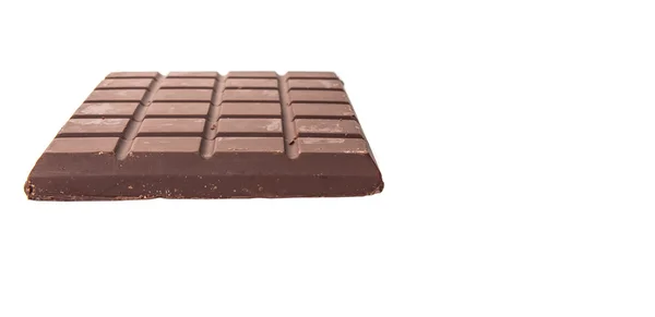 Barras Chocolate Marrom Escuro Sobre Fundo Branco — Fotografia de Stock