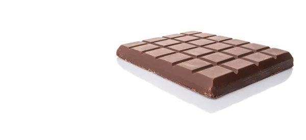 Barras Chocolate Marrom Escuro Sobre Fundo Branco — Fotografia de Stock