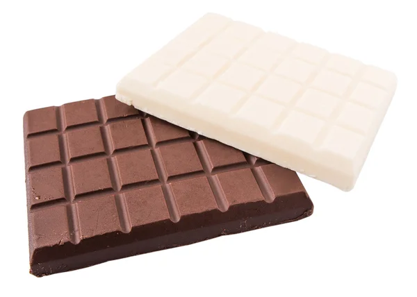 White Dark Brown Chocolate Bars White Background — Stock Photo, Image