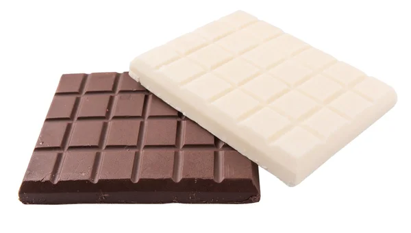 Witte en donkere bruine chocolade — Stockfoto