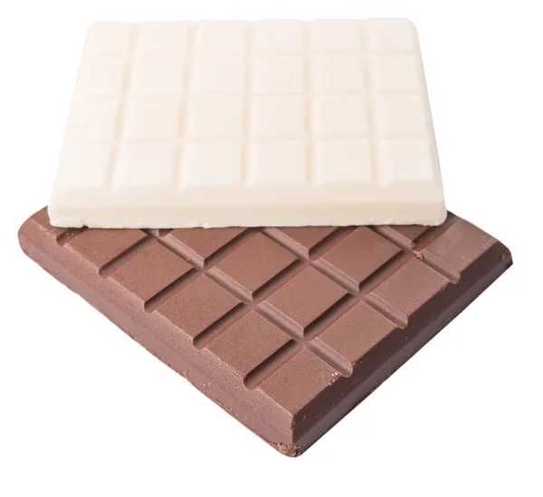 White And Dark Brown Chocolate — Stock Photo, Image