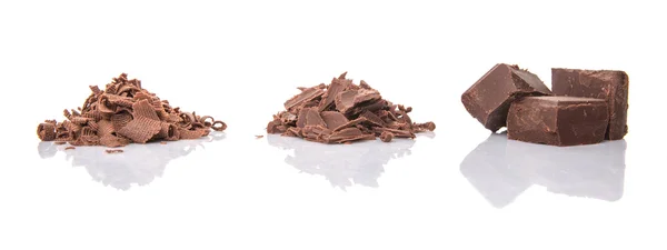 Dark Brown Chocolate Pieces — Stock Photo, Image