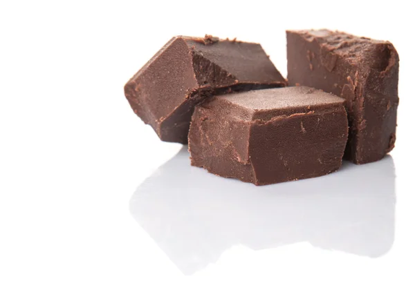 Pezzi di cioccolato marrone scuro — Foto Stock