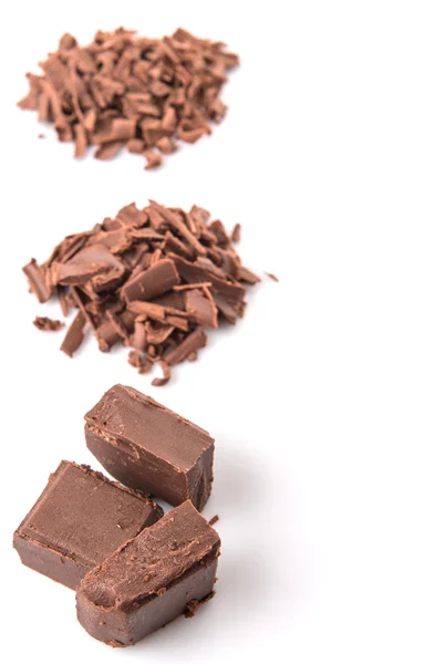 Mörk brun choklad bitar — Stockfoto