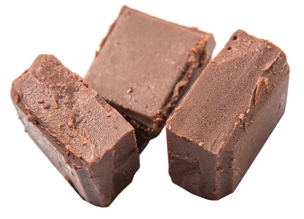 Piezas de chocolate marrón oscuro —  Fotos de Stock