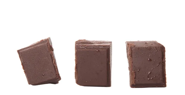 Dark Brown Chocolate Pieces White Background — Stock Photo, Image