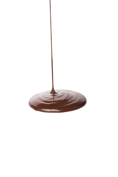 Vylévání horké čokolády kapalina — Stock fotografie
