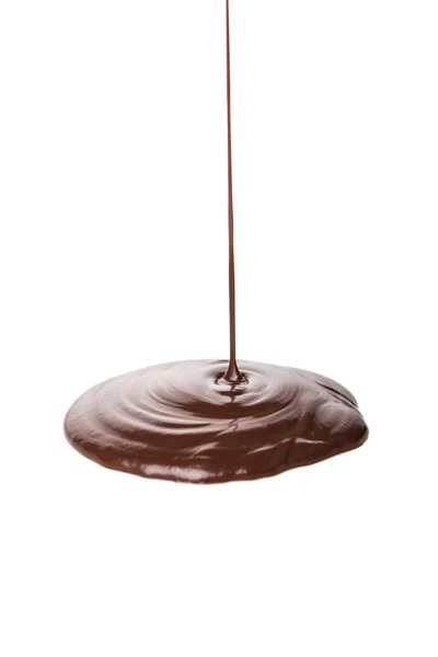 Derramando líquido de chocolate quente — Fotografia de Stock
