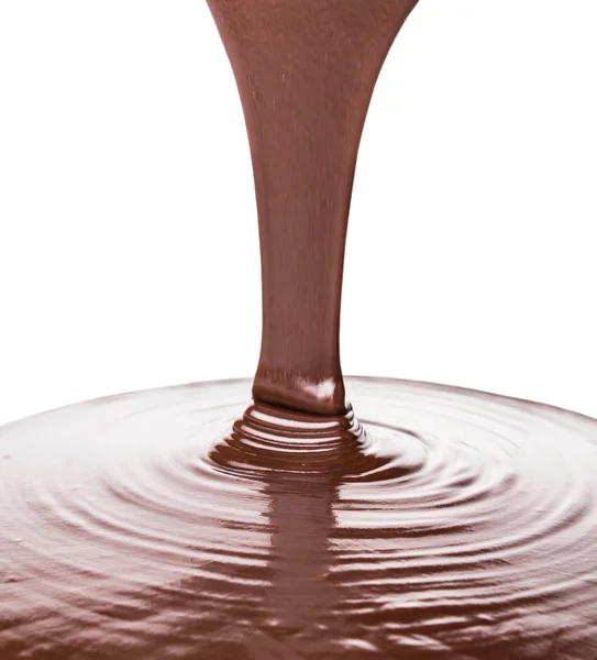 Verter líquido de chocolate caliente — Foto de Stock