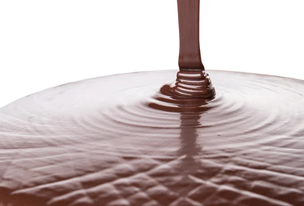 Polewanie cieczą gorącą czekoladą — Zdjęcie stockowe
