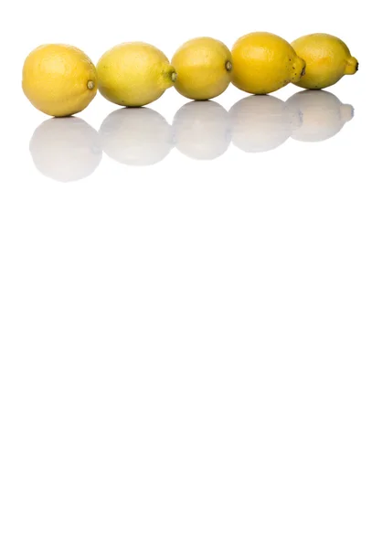 Λεμόνι Φρούτων Λευκό Φόντο — Φωτογραφία Αρχείου