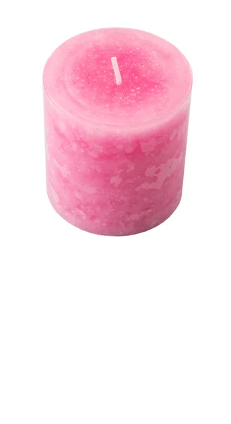 Candela Aromatica Colore Rosa Sfondo Bianco — Foto Stock