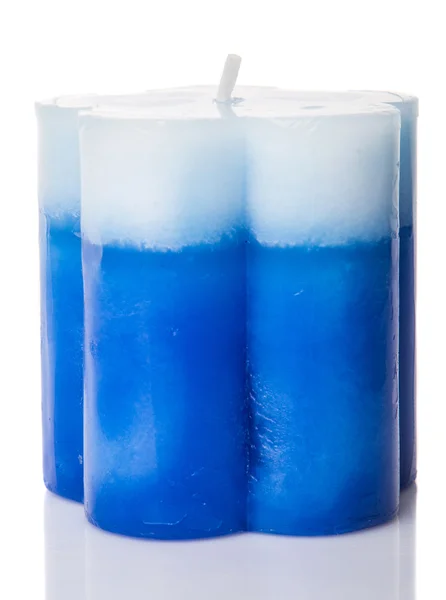 Blauw gekleurde aromatische kaars — Stockfoto