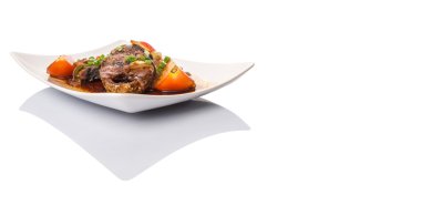 Malezya çanak derin kızarmış uskumru balığı soya sos ile