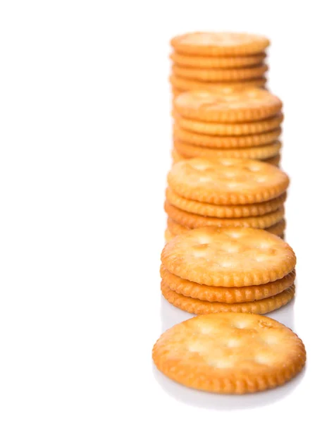 Runde gesalzene Cracker — Stockfoto