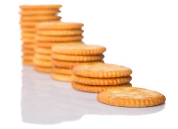 Ronde gezouten Crackers — Stockfoto