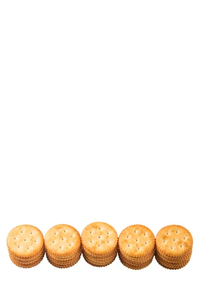 Runde gesalzene Cracker — Stockfoto