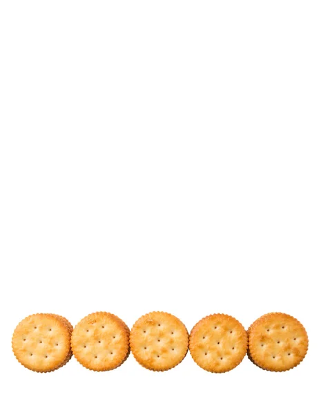 Salted Cracker White Background — Stock Photo, Image