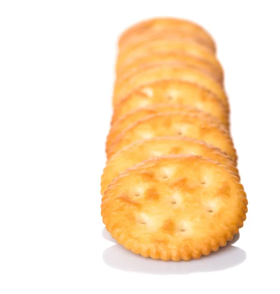 Runde gesalzene Cracker — Stockfoto