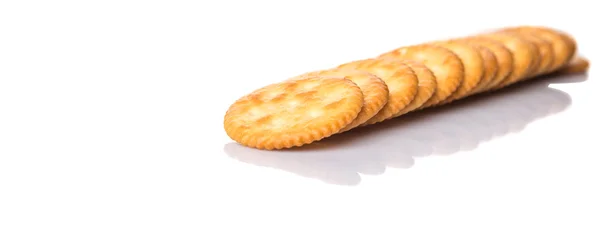 Ronde gezouten Crackers — Stockfoto