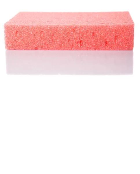 Red Dish Washing Sponge White Background — Stock Photo, Image