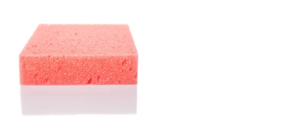Esponja de lavagem do prato vermelho — Fotografia de Stock
